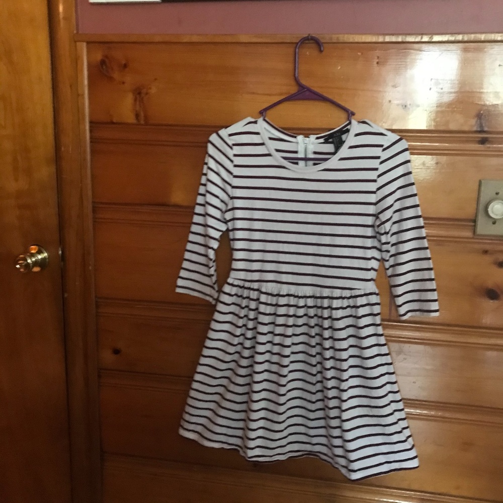 Cream and Red A-Line Dress